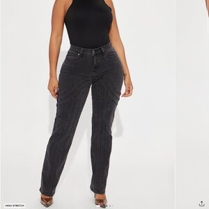 Linking Up Slim Straight Leg Women's Black Wash Jeans